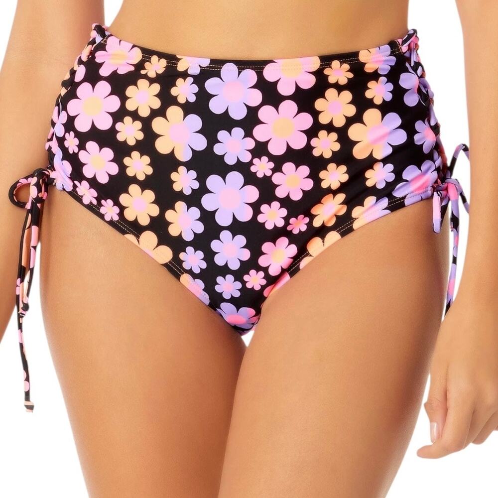 Salt + Cove Junior's Adjustable Side High Waist Bikini Swim Bottom Multi Size XS